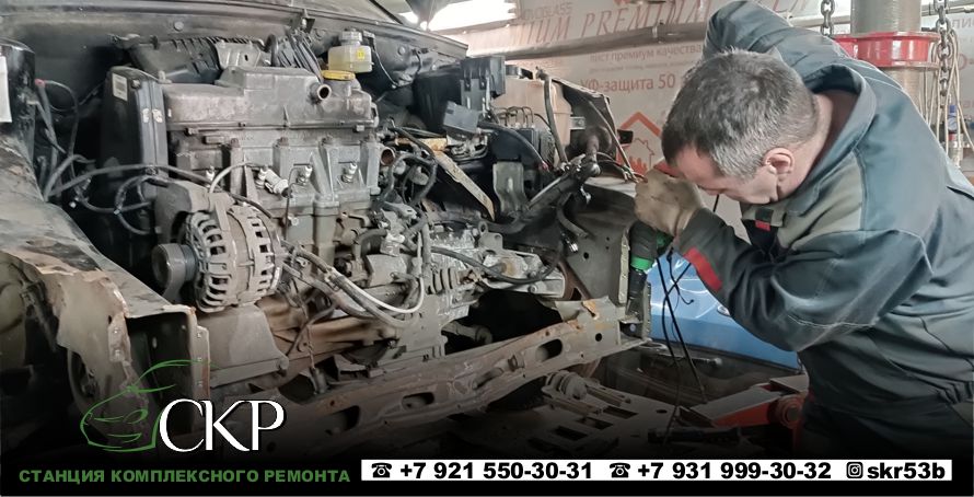Восстановление передней части кузова на Лада Гранта (Lada Granta) в Санкт-Петербурге